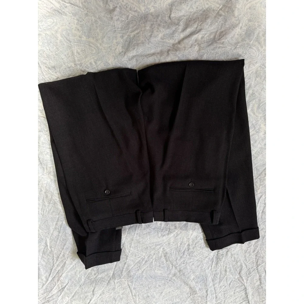 Banana Republic Men's Charcoal 100% Wool Suit 42R 34x31 Italy Business Formal